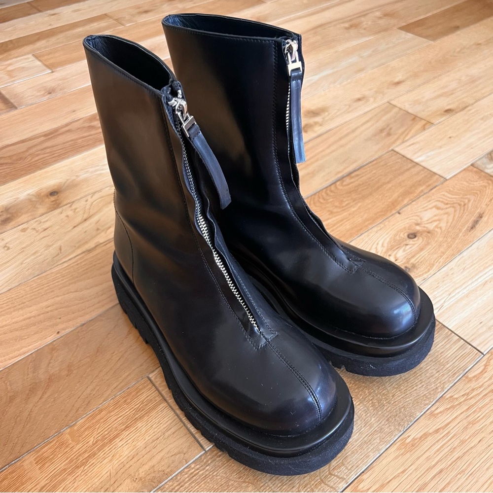 Jeffrey Campbell Womens Noah Black Zip Front Boots Grunge Festival Size 8.5 - Picture 1 of 11